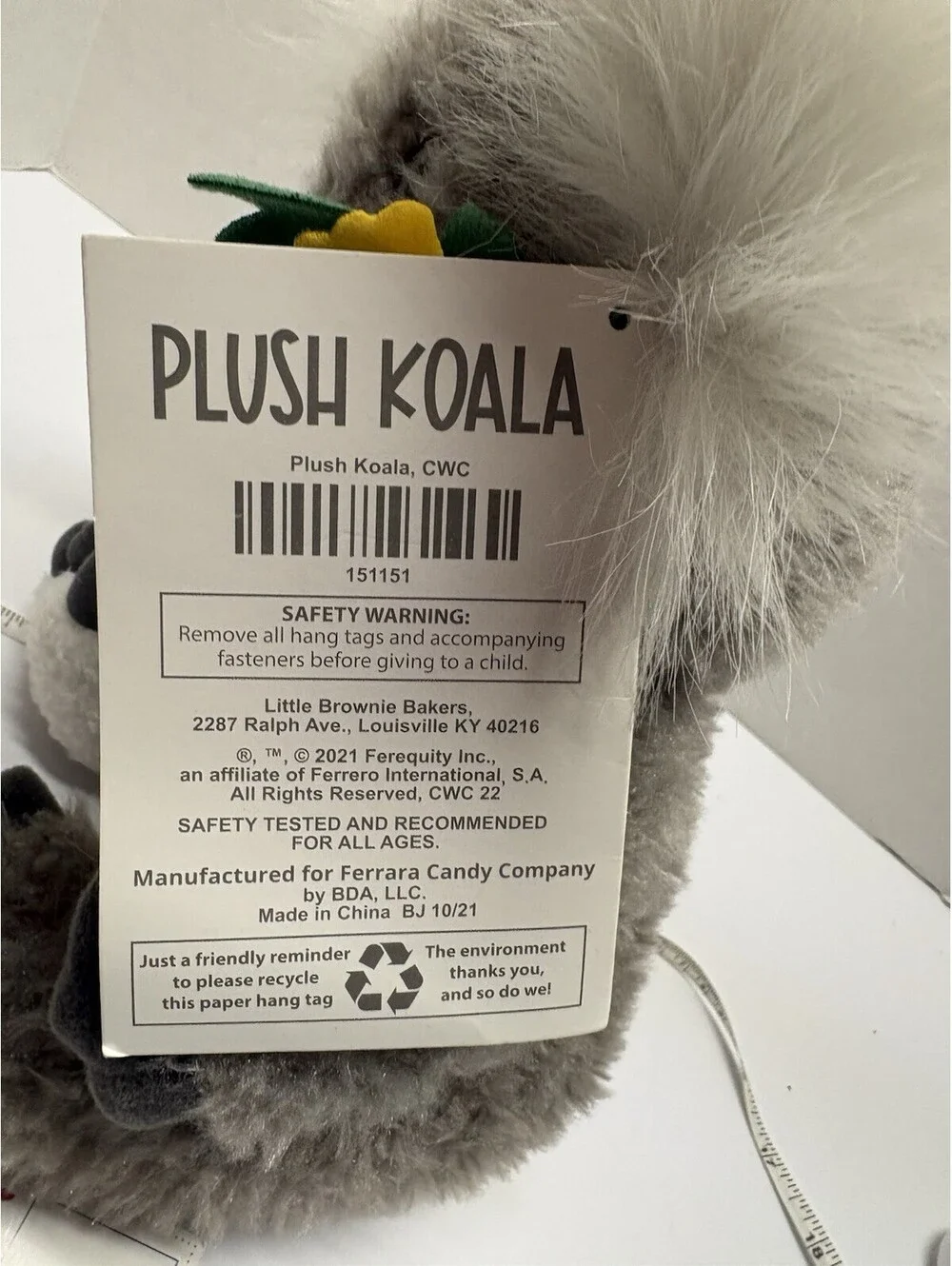 Little Brownie Bakers Girl Scouts Goal Koala Bear Plush 10